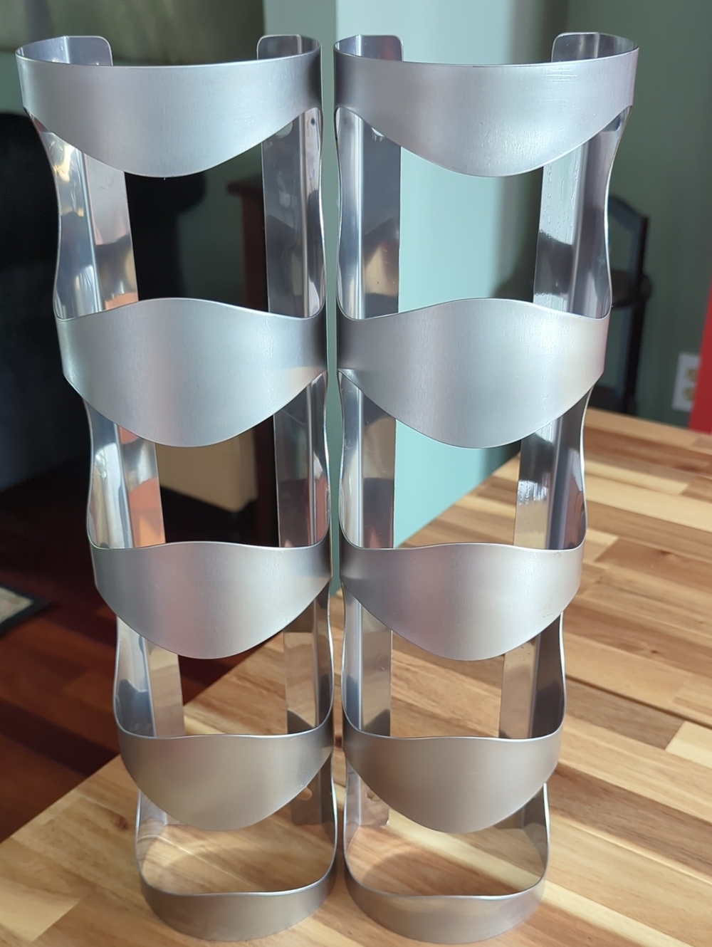 IKEA Silver Pair of Wine Bottle Holders (Retired "Vurn")